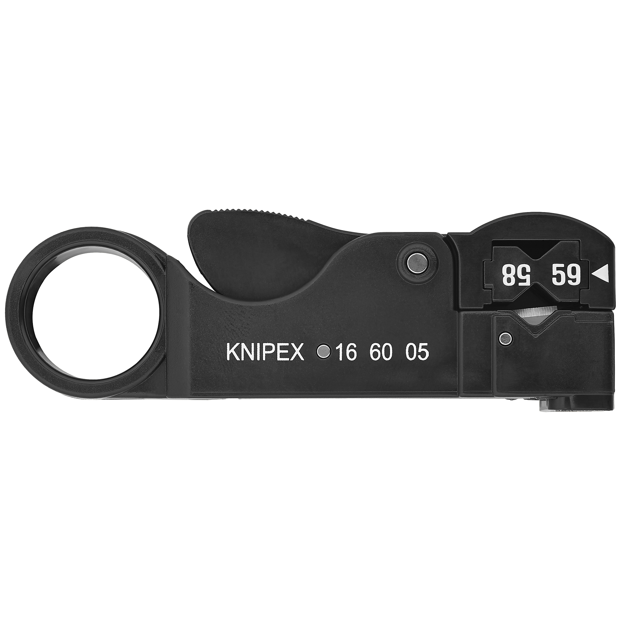KNIPEX Coax Wire Stripper, 4in., RG-58/59/62, Model# 16 60 05 SB